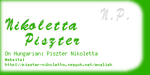 nikoletta piszter business card